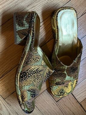 DRIES VAN NOTEN brocade slides/sandals